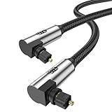 EMK 90 Grad Optisches Audiokabel Optical Audio Cable Toslink Kabel Spdif Kabel Lichtleiterkabel Digital Audio Out Kabel für Stereoanlage, Soundbar, Heimkino(16.5FT/5M)