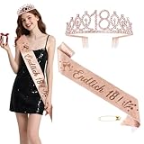 18. Geburtstag Mädchen Deko Schärpe Krone Tiara Rosegold Deko 18 Geburtstag Geschenke 18 Geburtagskrone Mädchen Pink Happy 18th Birthday Geburtstagsdeko Party Dekoration