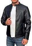 JACK & JONES Herren Kunstlederjacke Jacke JCOSMITH Biker Jacket, Gr. Large, Schwarz (Black Fit:ONE)
