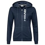 HEAD Damen Head, Club Greta Full-zip Trainingsjacke, Weiß Shorts, Blau, XS EU