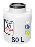 Garronda 80 Liter BPA-freies Fass und Futtertonne, Weithalsfass, Wassertank und Behälter mit Deckel für Sauerkraut sowie Surfass Pökelfass für Fleisch GD-0087, Weiß