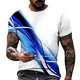 Sommer Tshirt Herren Leicht Sweatshirt Herren Sport Oberteile Casual Rundhals Tunika Tops Vintage Basic Kurzarm Tee Shirts Trendige Neuartiger Druck Sporthemd Atmungsaktiv Sportshirt