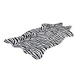 Tubayia rutschfest Faux Lammfell Matte Kunstfell Teppich für Schlafzimmer Wohnzimmer (Zebra)