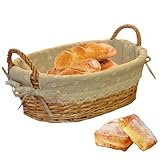Gärkorb für Brot, Gärkorb für Sauerteig, mit Griff, ovale Brotkörbe mit Blumen-Pantern-Einlage, natürliches Rattan-Gewebe, Herstellungswerkzeuge, 9, 8 x 5, 9 x 3, 2