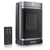 Brandson - Heizlüfter energiesparend leise - Oszillation - mit Fernbedienung - Preisträger - ECO Modus - 2 Stufen - Kindersicherung - Timer - Heizung Keramik Heater - Bad Wohnzimmer Büro Kinderzimmer