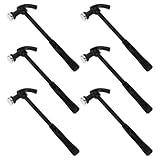 Mini-Kunststoff-Klauenhammer-Set, 6 Stück, 17,8 cm, Mini-Hammer, kleiner Hammer, Kinderhammer, Sicherheitshammer, Bastelhammer für Heimwerker, Holzbearbeitung, Haushalt, Notfall, Fluchtwerkzeug,