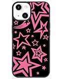 Wihytec Pink Star Handyhülle für iPhone 14 Cool Stars Case Cover TPU Bumper Hard Back Stoßfest Handyhülle Frauen Mädchen Schutzhülle mit Design