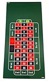 The Gaming Mat Company Roulette-Tischmatte für Spielabende im Casino zu Hause – Deluxe Vegas Roulette-Matte 90 cm x 180 cm x 0,3 Zoll (900 mm x 3 mm) – glatte Stoffauflage – Platz für das Roulette-Rad