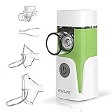 FEELLIFE Inhalator Vernebler, Inhalationsgerät für Atemwegserkrankungen wirksam, Inhaliergerät für Kinder und Erwachsene, mit Musik Funktion und 2 Medizinbecher