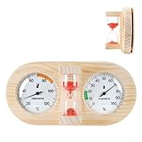 für Sauna Thermohygrometer, Holz Sauna Thermo-Hygrometer Holz Messgerät Temperatur Luftfeuchtigkeit Kontrolle Zubehör für Dampfbad (A)