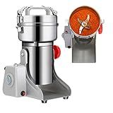 hxoity 800G Elektrische Getreidemühle Mühle Schrotmühle Schaukel Typ Kornmühle Edelstahl Pulvermühle Maschine High Speed Feinstkornmühle Kräutermühle Zum Mahlen Von Gewürzen, Kaffeebohnen, Nüssen