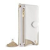Jiajihua Hülle Kompatibel mit Huawei P10 Lite/Nova Lite Schlüsselband Zipper Wallet【Kartenschlitz】【Flip Stand】【Magnetische Schließe】【Telefonhülle】 White