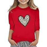 Damen T-Shirt mit Rundhalsausschnitt und Aufdruck „St. Patricks Day“ Geschenke Frau Weihnachten glasfoto san Valentin Partner 2er Set für Paare(Rot,9-10 Jahre)