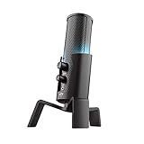 Trust Gaming GXT 258 Fyru Streaming Mikrofon mit 4 Aufnahmecharakteristika, Latenzfreies Monitoring, LED, USB Mikrofon für PC, Laptop, PS4, Podcast, Aufnahme, ASMR, YouTube, Twitch, Studio - Schwarz