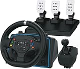 DOYO Rennlenkrad für PC mit Pedalen und Sechsgang-Schaltknüppel - Kompatibel mit PS4, PS3, Xbox One, Xbox Series X/S, Nintendo Switch, 1080° Drehung, Gaming Lenkrad für PC und Konsolen
