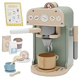 Björn&Schiller Holz Kaffeemaschine Kinder, Spielzeug Kaffeemaschine für die Spielküche, 25-teiliges Set, bunt, für Kinderzimmer und entwicklungsförderndes Spiel, ab 3 Jahren