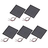 QUARKZMAN 5 Stück 5.5V 0.44W 70mA Mini Solarpaneele Kleine Polykristalline Solarzellen Mit 2 Kabeln Für DIY Elektrospielzeug Materialien Ladegerät 60mm x 60mm