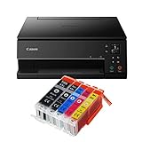 IC-Office TS6350a Farbtintenstrahl-Multifunktionsgerät All-in-One 3-in-1 (Drucker, Scanner, Kopierer, USB, WLAN, Apple AirPrint) Schwarz + 5 XXL Tintenpatronen