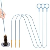Abflussreiniger Spirale Lang 127 cm, Unzerbrechliches Edelstahl Abflussreiniger Sticks, Flexibles Rohrreinigungsbürste Rohrbürste für Badezimme Steckloch Küche und Dusche(3 Stück)