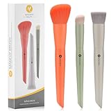 KINGMAS 3 Stück Make-up Pinsel Set, Grundierung Konturen Concealer-Pinsel, Kabuki-Pinsel für Gesicht, Rouge, Bronzer, Reise, Buffing, Tupfen, Konturen, flüssiges Mischen