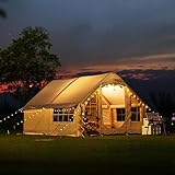 Aufblasbares Kabinenzelt für 6-8 Personen, 4 Jahreszeiten Wasserdicht Winddicht, Einfacher Aufbau mit Pumpe, Klassisches Design für Camping und Wandern