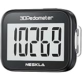 NESKLA Schrittzähler 838, Präziser Schrittzähler mit großem Display, für Schritte, Gehen, Laufen, Schwarz