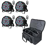 U`King 4er 36 LED Par Strahler mit Bag, RGB Bühnenlicht Partylicht mit Fernbedienung, Discolicht Effektstrahler Beleuchtung für Stage DJ Party Show Bar Halloween Weihnachten