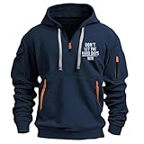 Hoodie Herren Oversize Winter Dicke Kapuzenpulli Casual Sweatshirt 2024 Winter Pulli Hip Hop Outdoor Kapuzenpullover Personalisierte Hoodie Langarm Pullover mit Taschen Kordelzug(Navy,3XL)