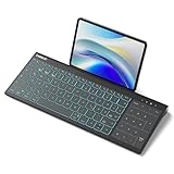 Inateck Tablet Tastatur, 2-IN-1 Ziffernblock&TouchpadVersteckter Ständer, 3 BT-Kanäle, 7-Farben Hintergrundbeleuchtung,Kompatibel mit iPadOS/Samsung/Android/Windows