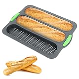 TNOMSNO Baguette Backform, Brötchen Backform Baguette-Backblech Konzipiert für Brötchen, Silikonform Brotbackform zum Backen von Baguetteblechen