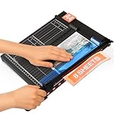 ACROPAQ Papierschneider A4 - Papierschneidemaschine für max. 8 Blatt, Magnetische Schneideführung, Rutschfeste Füße, Schwarze - Schneidemaschine Papier, Paper Cutter, Schneidegerät, Schneidebrett