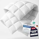 Blumtal Ganzjahresdecke 135x200 cm - Oeko-TEX zertifizierte Bettdecke Ganzjahr - Alljahresdecke 135x200 cm - Steppbettdecke waschbar 95 °C - Füllmegne 300 GSM - mit Eckhalterung