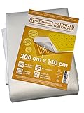 Matti-Home Matratzenunterlage aus Filz für den Lattenrost 140 x 200 cm atmungsaktiver Matratzenschoner aus Nadelfilz 100% Polyester Weiß