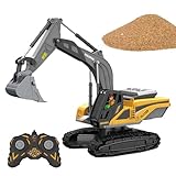 Zqkimzi Rc-Baggerspielzeug – Konstruktionsmaschine mit Funktion für kreatives Lernen, interaktive Spielaktion mit Soundfunktion, Muldenkipper-Einheit zum Aufbau von Fähigkeiten zum Heimspiel