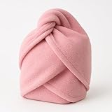 Terryshop74 Haarturban Handtuch zum Trocknen und Sammeln für mittlere kurze Haare (Rosa, Medium)