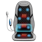 COMFIER Rückenmassagegerät mit Wärme, Massagesitzauflage mit 5 Vibrations-Modi, 3 Intensitäten, 3 Timing, Geschenke für Frauen,Massagematte zur Schmerzlinderung im Rückenbereich