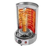 Dönergrill Tischgrill 2,5 kW 50-300°C 360° Vertikale Rotisserie Gyrosgrill BBQ Edelstahl Gas Dönermaschine Elektrogrill für Privat und Geschäft