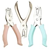 Lochzange Papier, 3 Stück Lochstanzer Set Inklusive 3mm Und 6mm Durchmesser, Stanzer Quadrat Für Papier, Lochstanzer Für Büro Und Schule, Einzellocher Mit Ergonomischem Griff
