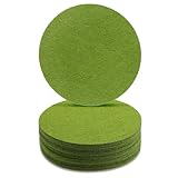 Bewudy 12 Stück Rund Filzuntersetzer, 10cm Glasuntersetzer Rutschfester Filz Untersetzer Set für Gläser Waschbarer Filzuntersetzer Rund Tassenuntersetzer für Becher Bier Tisch Bar Glas Flaschen(Grün)