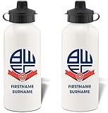 Sport-Trinkflasche mit Vereinswappen für Bolton Wanderers FC-Fans, 600 ml, weiße Aluminiumflasche