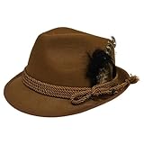 Trachtenhut Damen Herren Unisex Oktoberfest Hut Traditioneller Hut Filzhut für Bierfest Jägerhut Hippie Rock Oktoberfest Trachtenhut Für Erwachsene Volksfest Halloween Karneval (Khaki #1, One Size)