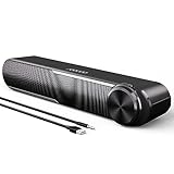 Jeecoo A30 PC Lautsprecher,Computer Lautsprecher für Pc,USB Powere PC Soundbar Schwarz, Lautsprecher Boxen für Pc, Laptop,Monitor,Ipad,Tablets,Smartphone (USB+3.5mm