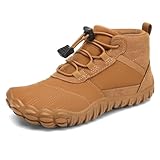 SAGUARO Kinder Barfußschuhe Jungen Mädchen Barfussschuhe Leicht rutschfest Wanderschuhe Atmungsaktiv Weich Trekkingschuhe Flexible Outdoor Traillaufschuhe, Braun, 31 EU
