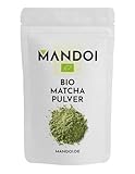 Mandoi BIO Matcha Tee Pulver, 100g. Bio Matchapulver ideal für Smoothies, Shakes oder zum backen, Green tea powder.