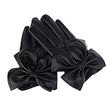 Damen Handschuhe Winter Lederhandschuhe Elegant Groß Fliege Handschuhe Schwarz Winddicht Warm Fäustlinge mit Weiches Innenfutter Leder Handschuhe Winterhandschuhe für Outdoor Camping Damen Teenager