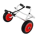 Kajakwagen, Klappbarer Alu Kanuwagen bis 80 kg, Kanuwagen, Bootswagen, ⌀26 cm PU-Räder inkl, Transportwagen für Boote, Kanus und Kajaks, Surfwagen