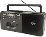 Kassettenspieler Bluetooth Boombox, Tape Recorder AM/FM/SW Radio Stereo Tape Player/Recorder mit großem Lautsprecher und Kopfhöreranschluss, USB/TF/MP3 Tape Player AC betrieben oder