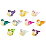 Ideen mit Herz Deko-Federvögel, 6cm x 2,5cm x 3cm, bunt, 10 Stück