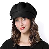 Superora Damen Ballonmütze Schirmmütze Wintermütze Kappe Barett Winter Mütze Newsboy Herbst Winter
