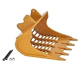 Metallgittersieb Eimer for Huina 1550/1580 / 1592/1593/1594 doppeltes E und WLToys Rc Bagger-Upgrade-Sortier-Eimer (Farbe : with Bucket Teeth)